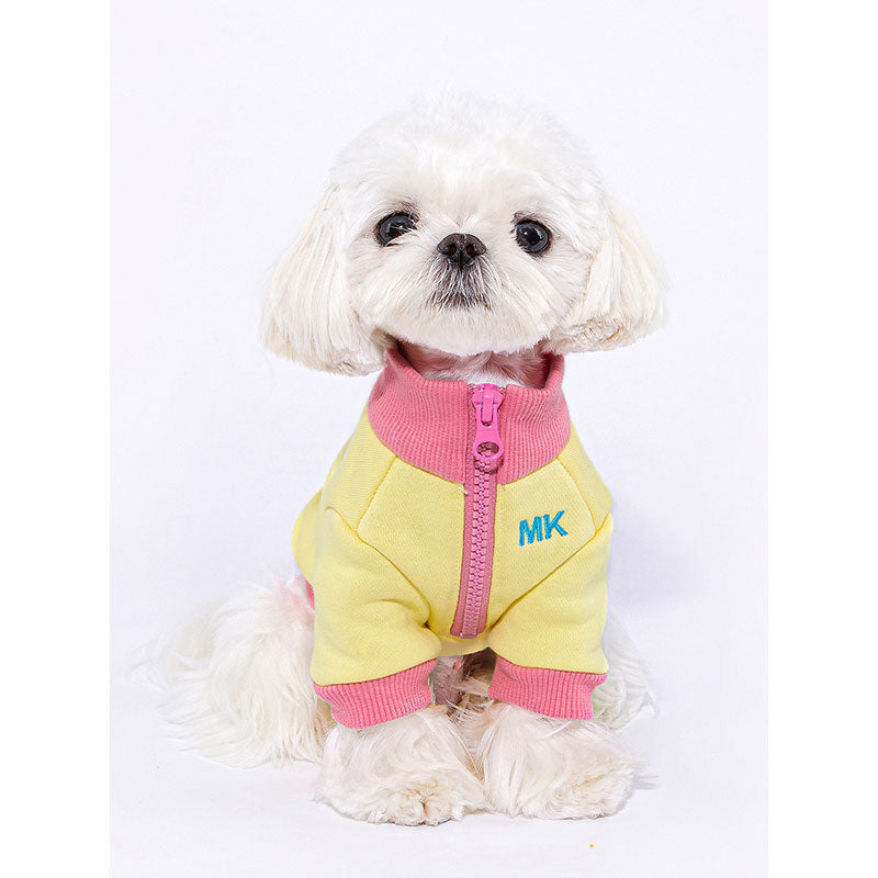 Dog Hoodie Yellow Pink Dog Cloth