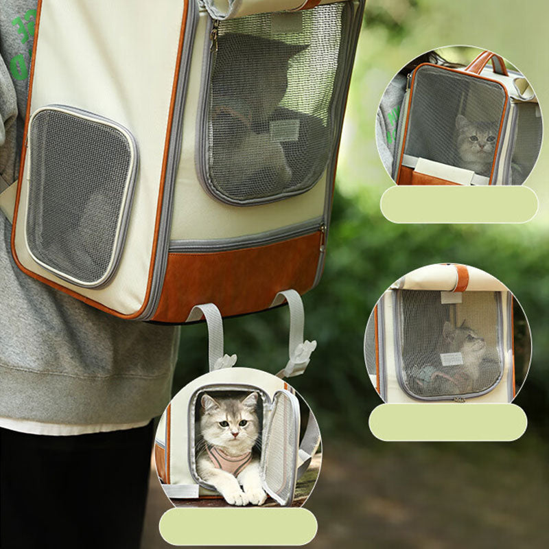 Portable Cat Backpack Carrier - Breathable Design for Cats Under 10kg & Small Dogs
