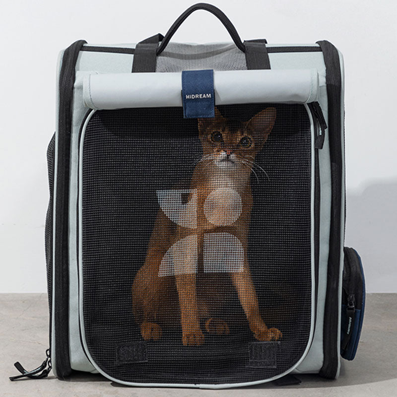 Expandable Cat Backpack Carrier with Breathable Mesh and Spacious Design