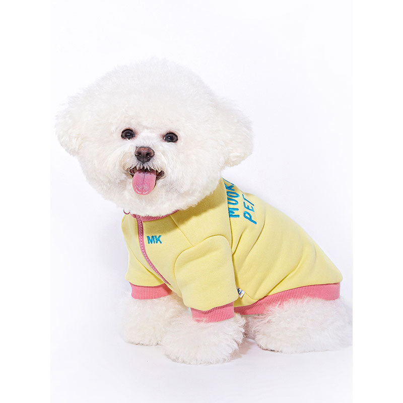 Dog Hoodie Yellow Pink Dog Cloth
