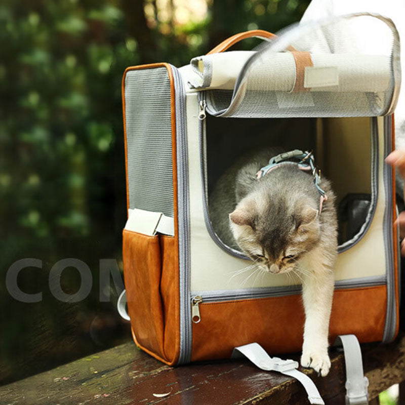 Portable Cat Backpack Carrier - Breathable Design for Cats Under 10kg & Small Dogs