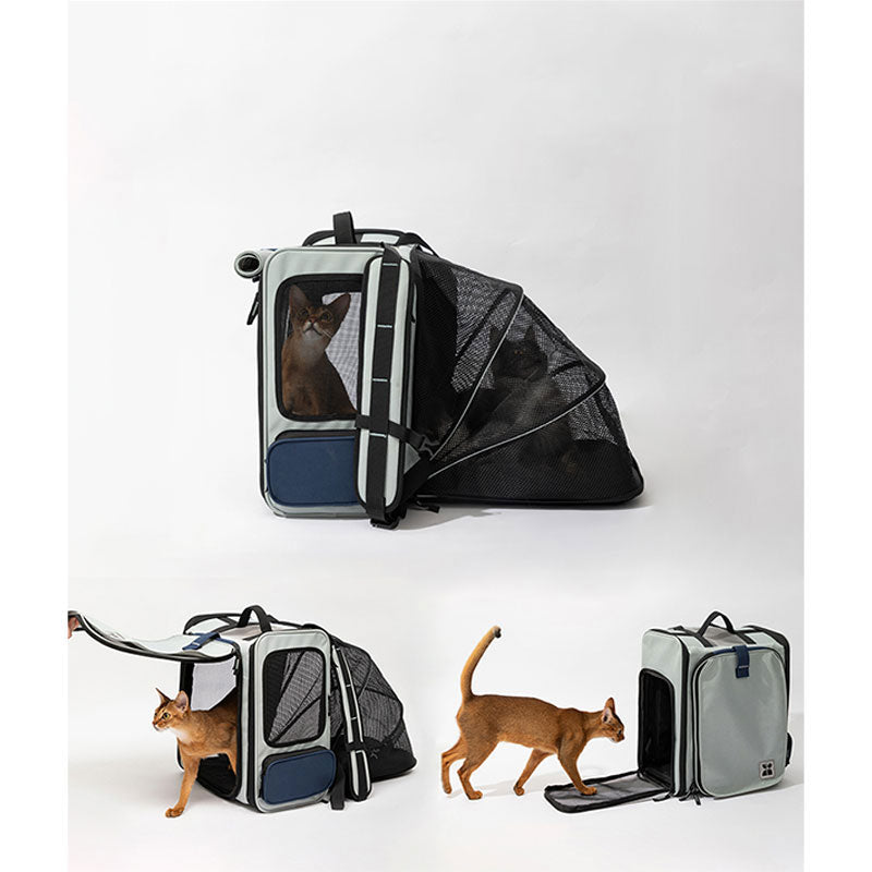Expandable Cat Backpack Carrier with Breathable Mesh and Spacious Design