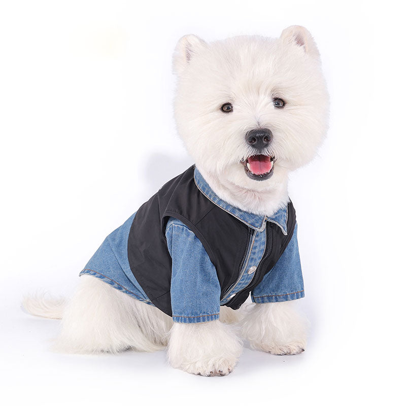 Dog Denim Jacket Detachable