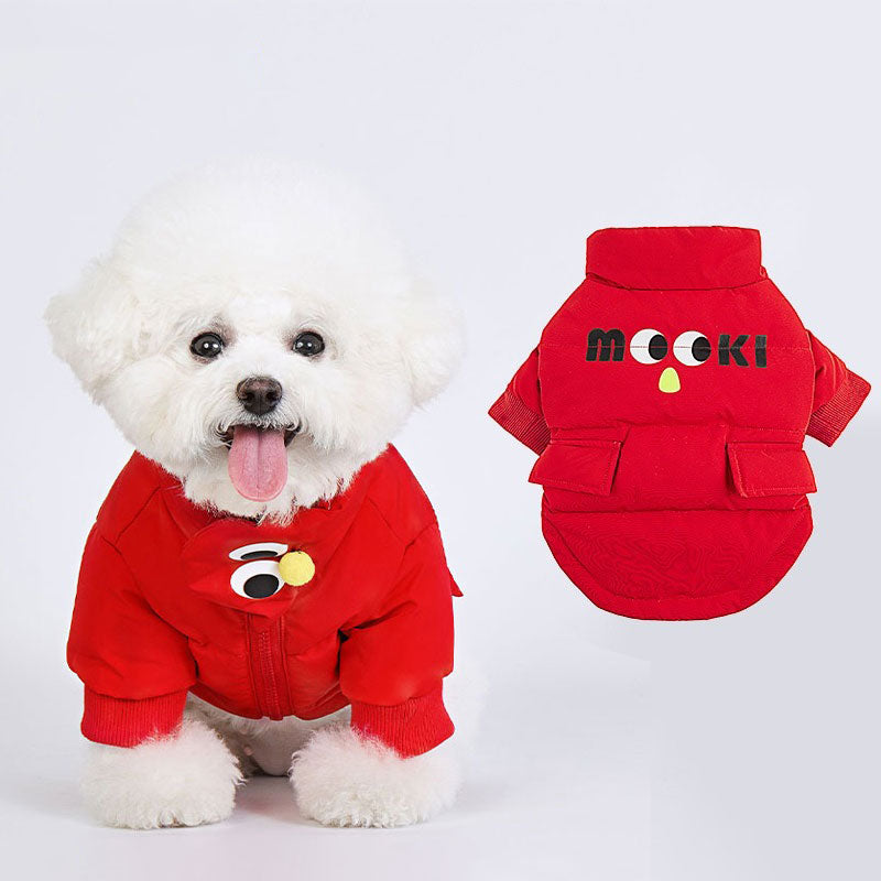 Dog Jacket For Winer Red Down Coat