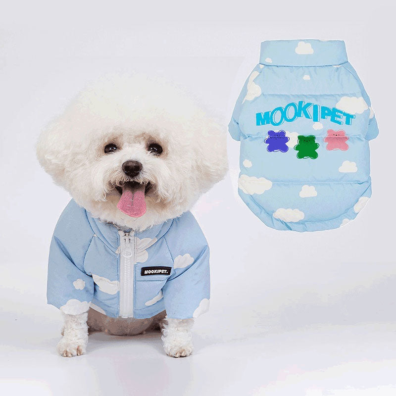 Dog Jacket For Winer Blue Down Coat