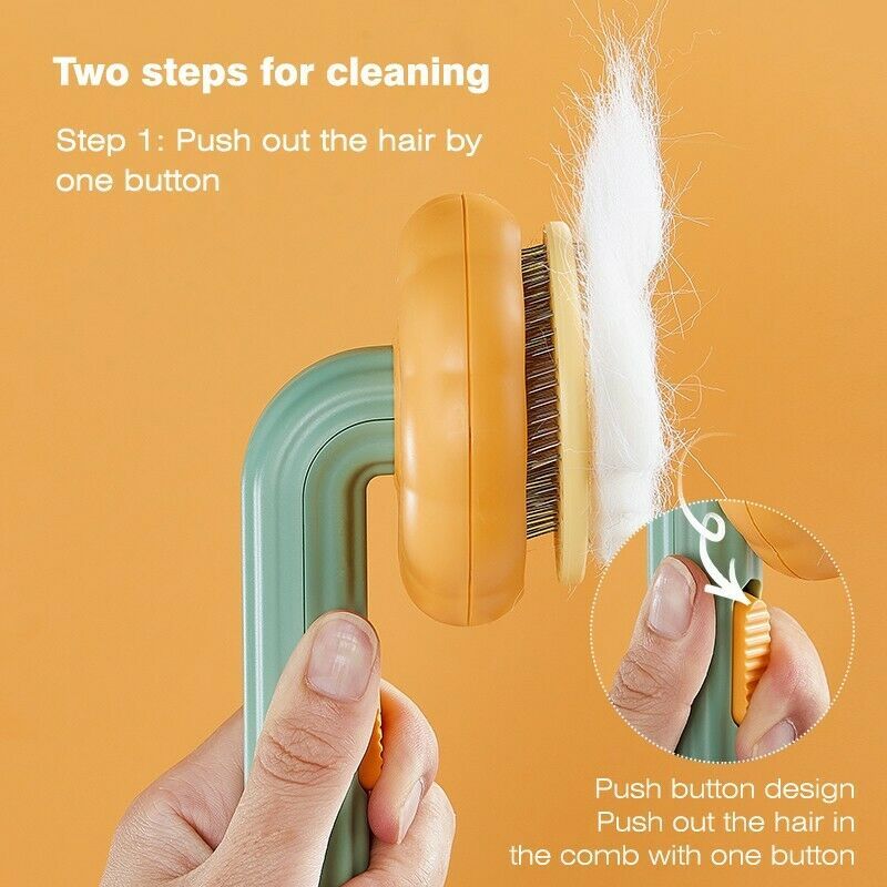 Pet Pumpkin Brush Pet Grooming Self Cleaning Slicker Brush