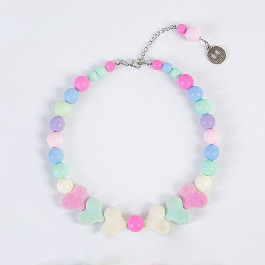 Pet Necklace with Colorful Beads