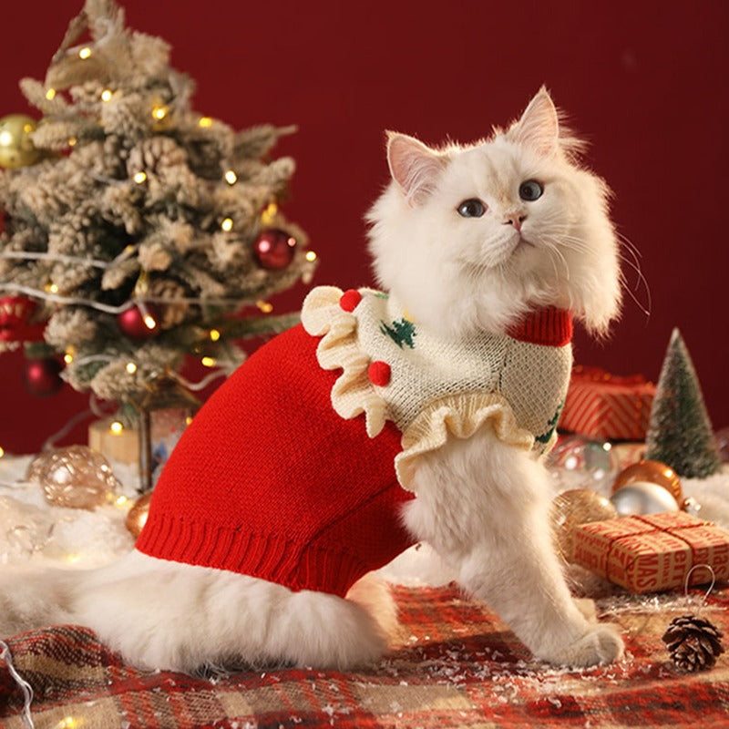 Cat Christmas Sweater Snow Man