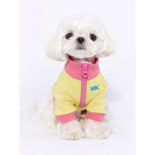 Dog Hoodie Yellow Pink Dog Cloth