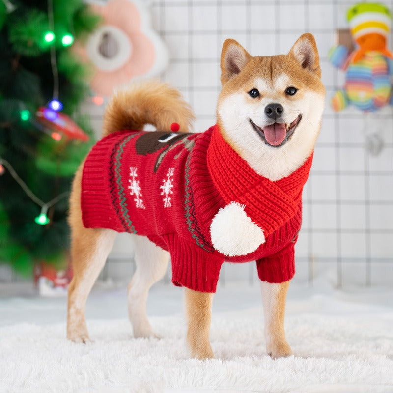 Dog Christmas Sweater Red Deer