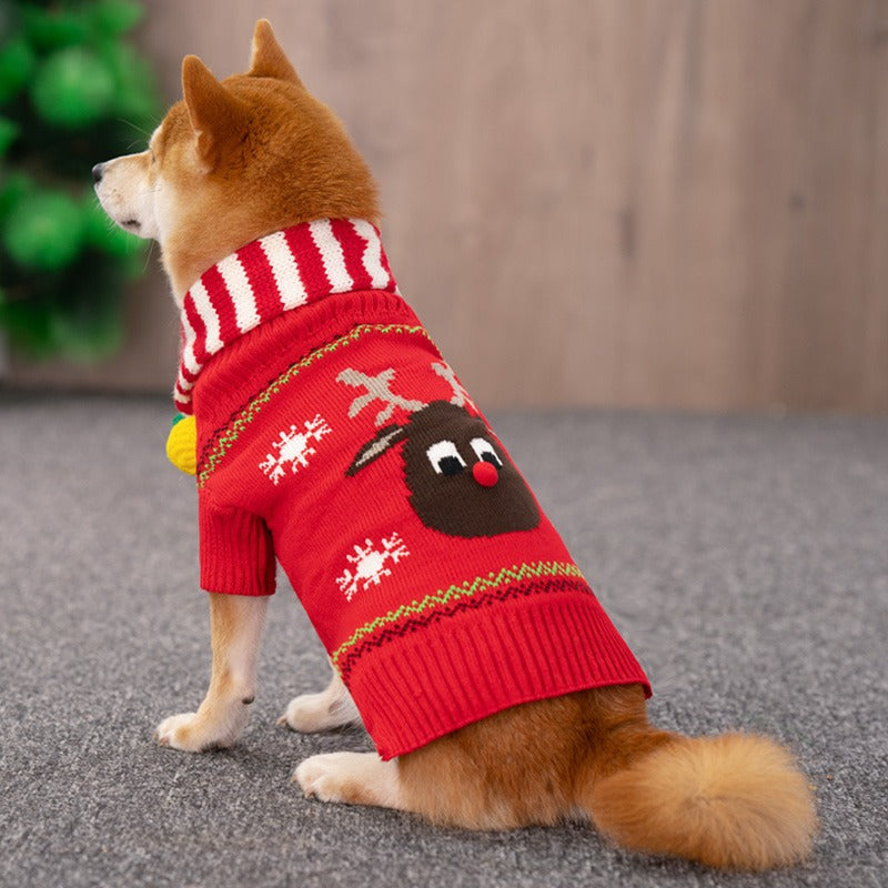 Dog Christmas Sweater Red Deer