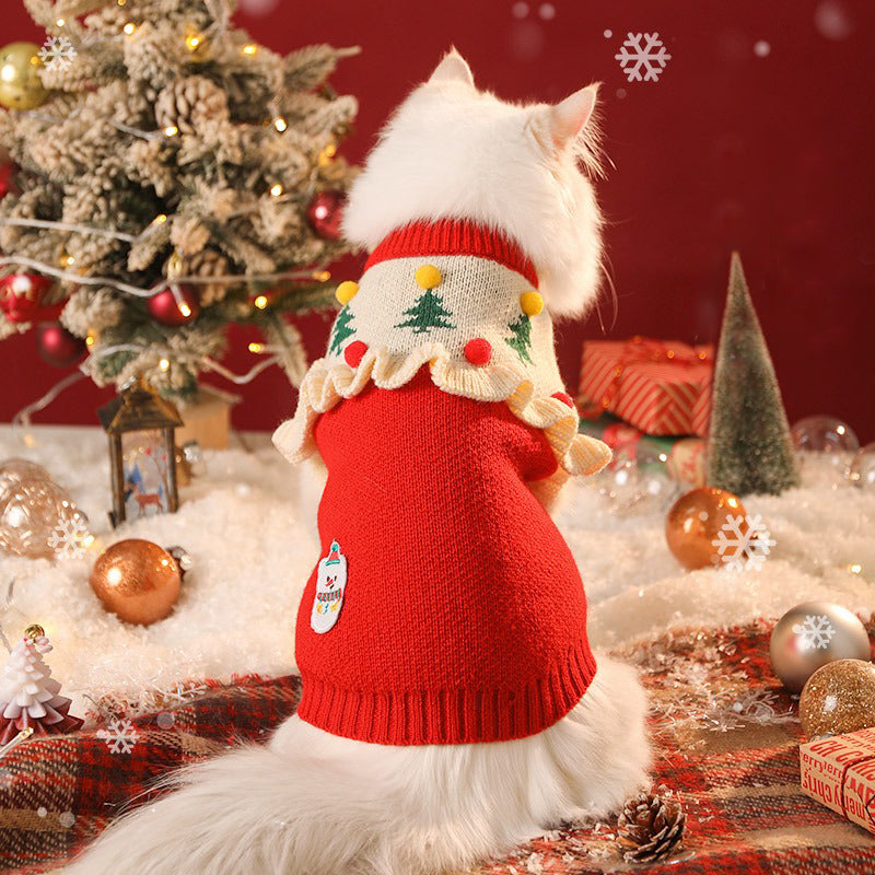 Cat Christmas Sweater Snow Man