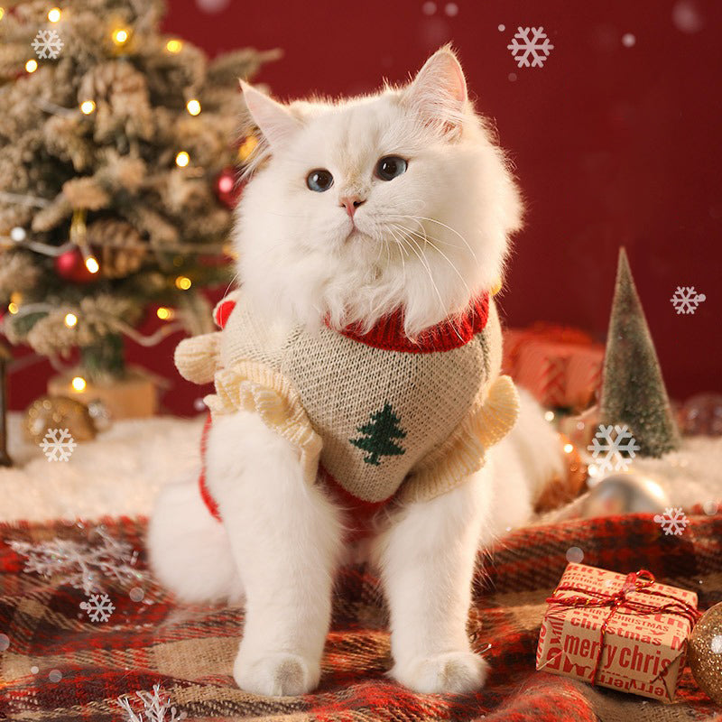 Cat Christmas Sweater Snow Man