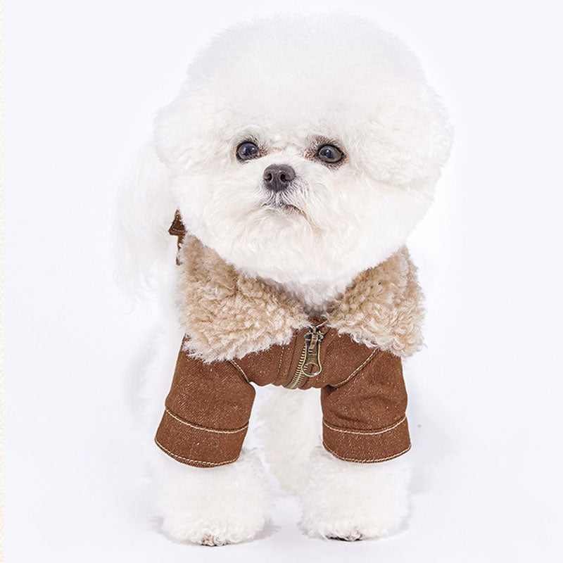 Dog Cat Winter Jacket Brown