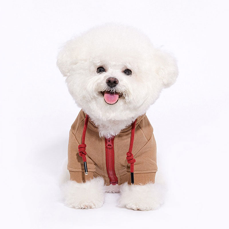 Dog Hoodie Brown Dog Cloth For Bichon Schnauzer French Bulldog