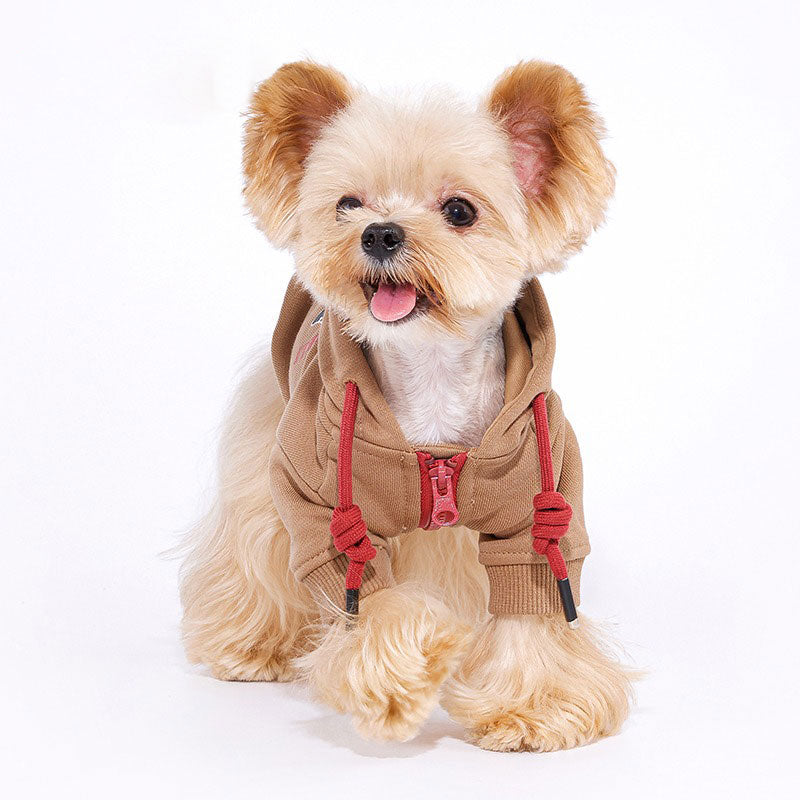 Dog Hoodie Brown Dog Cloth For Bichon Schnauzer French Bulldog