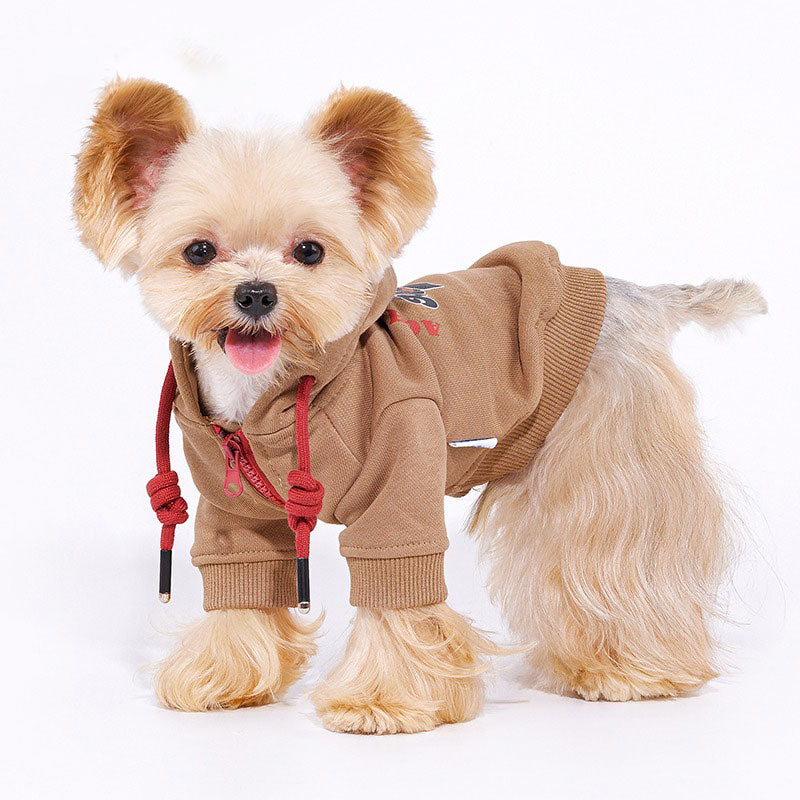 Dog Hoodie Brown Dog Cloth For Bichon Schnauzer French Bulldog