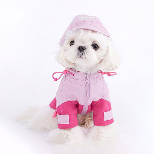 Dog Jacket Pink Rain Coat Pet Cloth