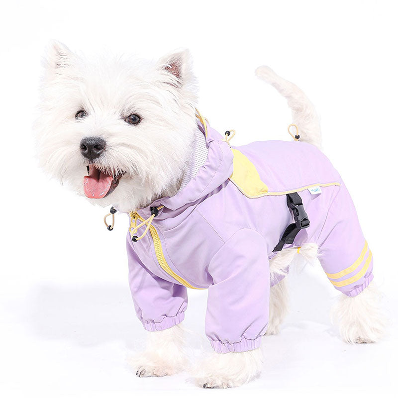 Dog Raincoat Purcple Green