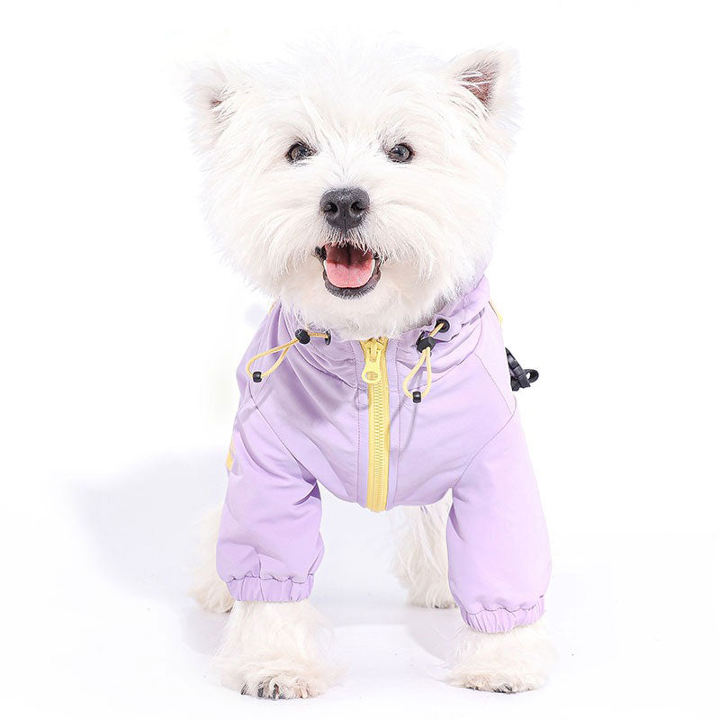 Dog Raincoat Purcple Green