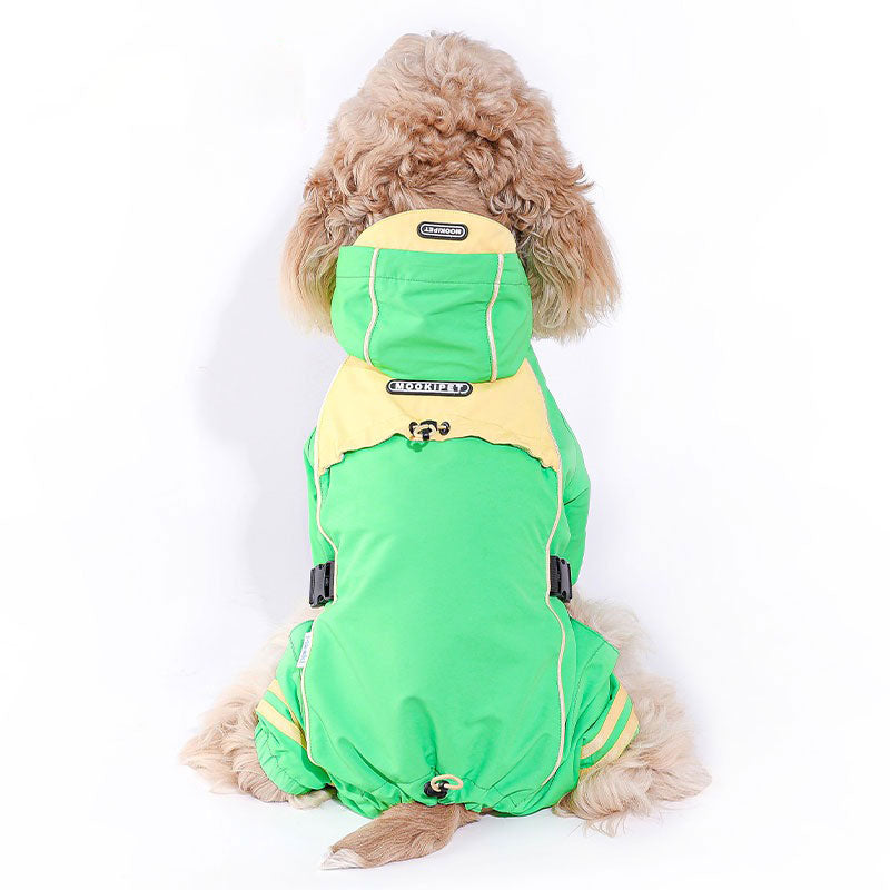 Dog Raincoat Purcple Green