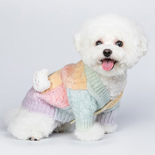 Knit Dog Cat Sweater - Cute Rabbit and Bear