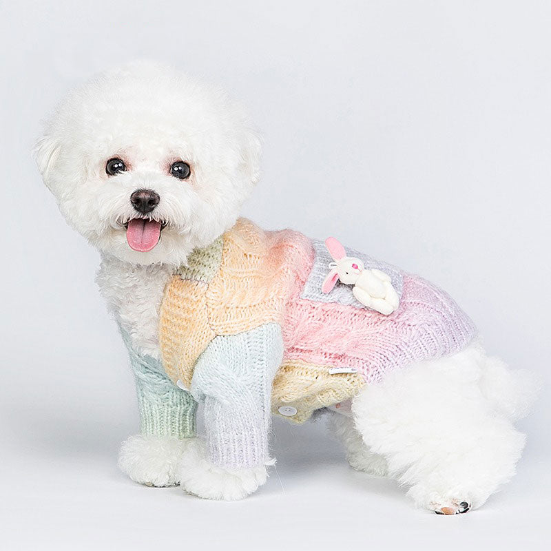 Knit Dog Cat Sweater - Cute Rabbit and Bear