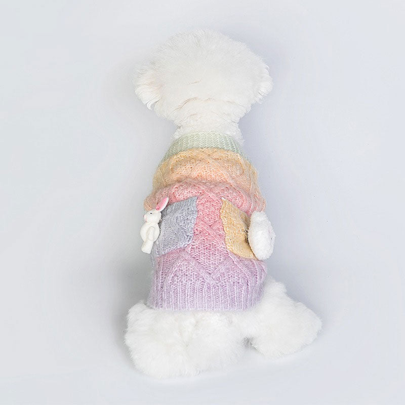 Knit Dog Cat Sweater - Cute Rabbit and Bear