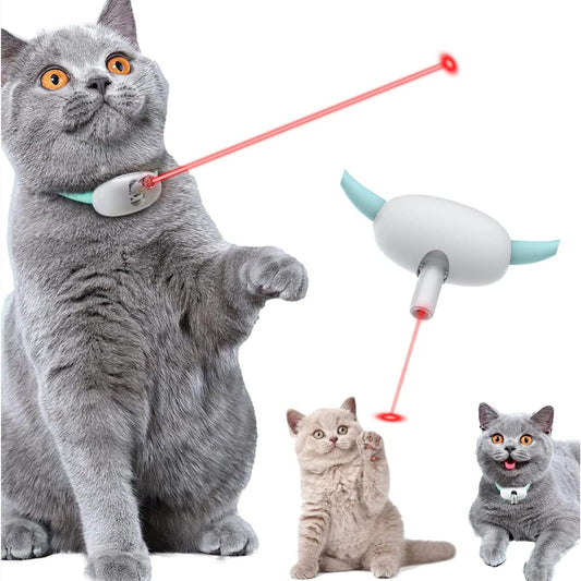 Hand Free Cat Toy Smart Laser Teasing Cat Collar Electric USB Charging Kitten Amusing Toys Interactive Training Pet Items