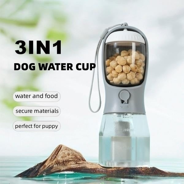 Dog Water Cup Drinking Food Garbage Bag 3 in 1